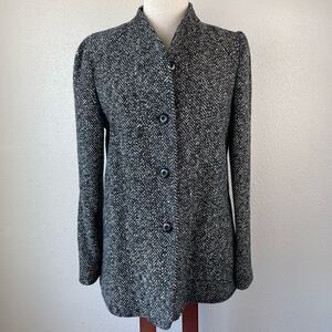 Karen Wool Button Down Jacket Size M EUC